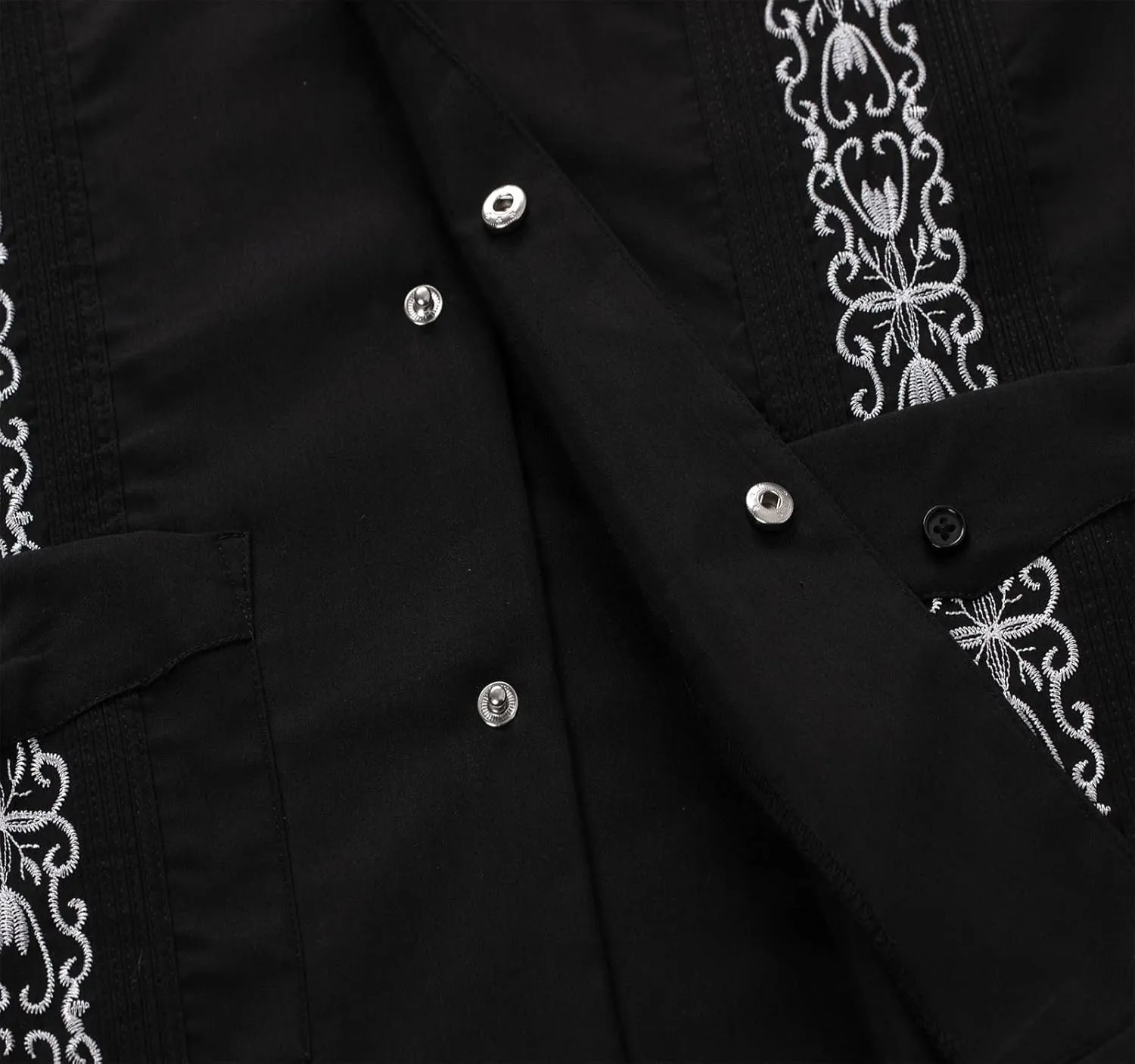 Men's Guayabera Shirts Short Sleeve Casual Snap Shirts