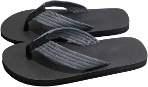 Men's Leather Flip Flops Arch Support Summer Beach Pool Water Thong Sandals Waterproof Rubber Walking Shoes
