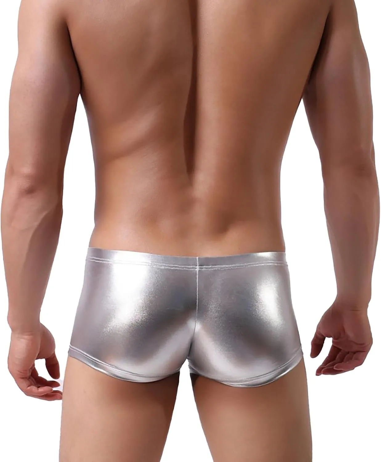 Men's Sexy Shorts Boxers Briefs For Men Exotic Underwear Rave Short For Clubwear Imitation Leather Underwear