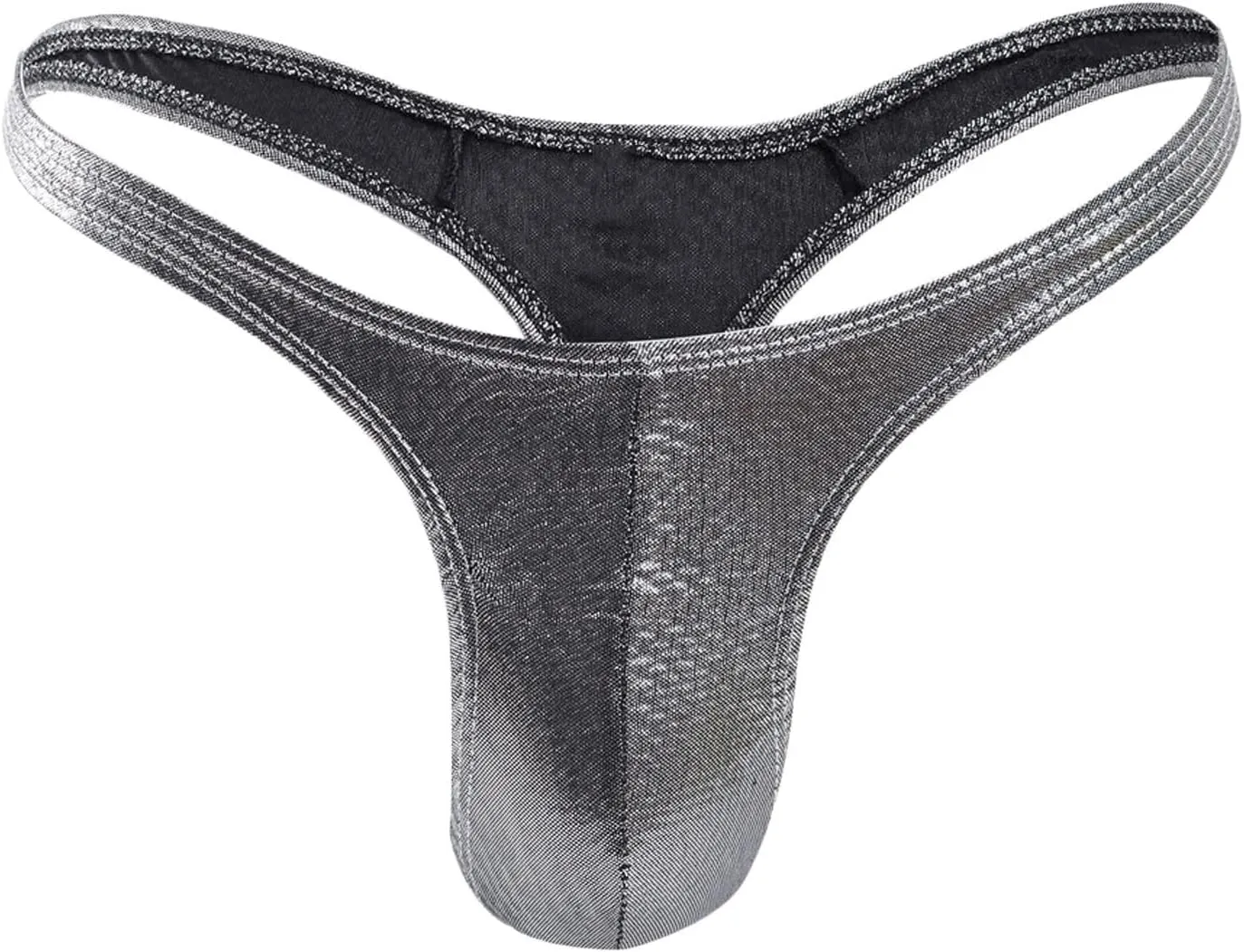 Mens Sexy Thong Briefs Faux Leather Low Rise Bikini Thongs for Men Male Lingerie T-Back Thongs Lingerie