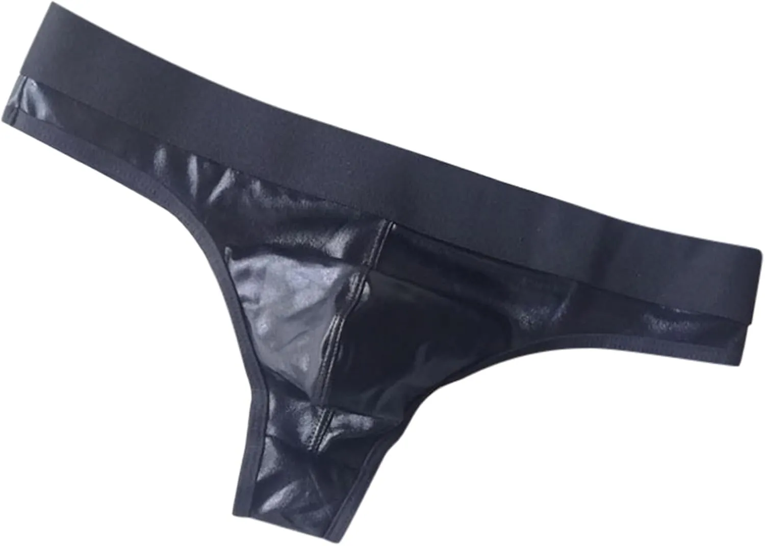 Men's Sexy Underpants Thongs Leather Low Rise Shiny Underwear 3D pouch Jockstrap T-Back G-String Briefs Panties