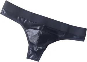 Men's Sexy Underpants Thongs Leather Low Rise Shiny Underwear 3D pouch Jockstrap T-Back G-String Briefs Panties