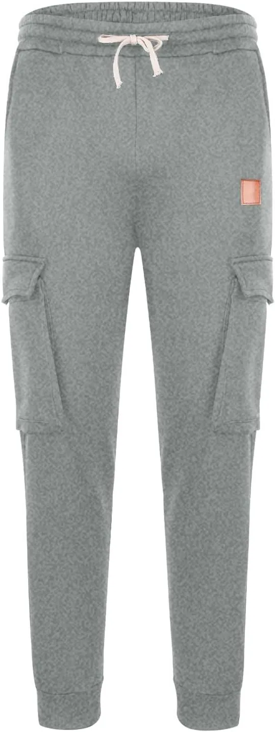 Mens Sweatpants Baggy Workout Athletic Outdoor Heavyweight Fleece Cargo Pant Drawstring Casual Jogger Trouser Pockets
