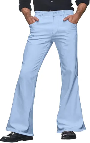 Mens Sweatpants Men's Solid Color Bell-Bottom Belt Pocket Casual Big Trousers Loose Legs Suit Pants for Men