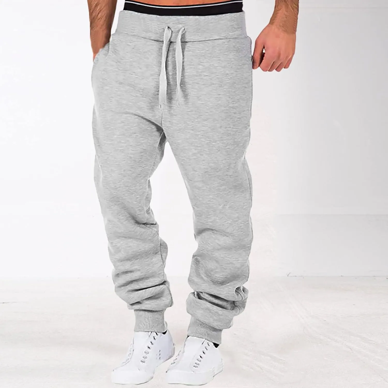 Mens Sweatpants with Pockets Big and Tall Fit Casual Trousers Mens Lightweight Running Gym Jogger Pants Men's Workout