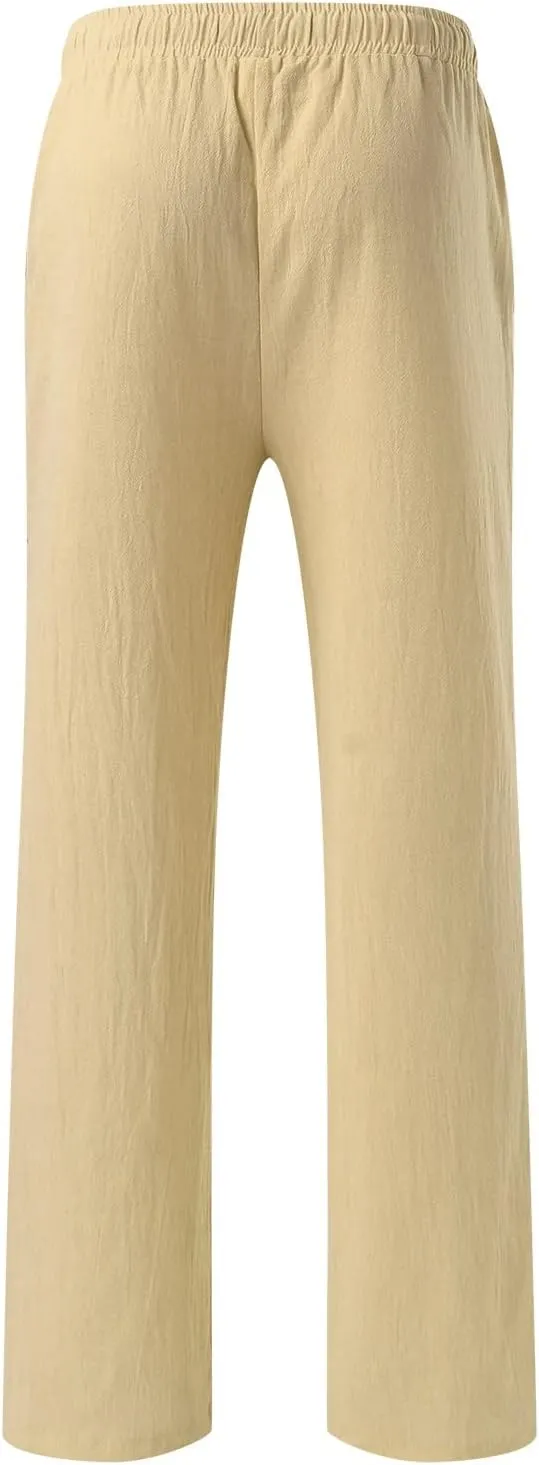 Mens Sweatpants with Pockets Big and Tall Joggers Fashion Men's Sport Color Bandage Casual Loose Sweatpants Drawstring