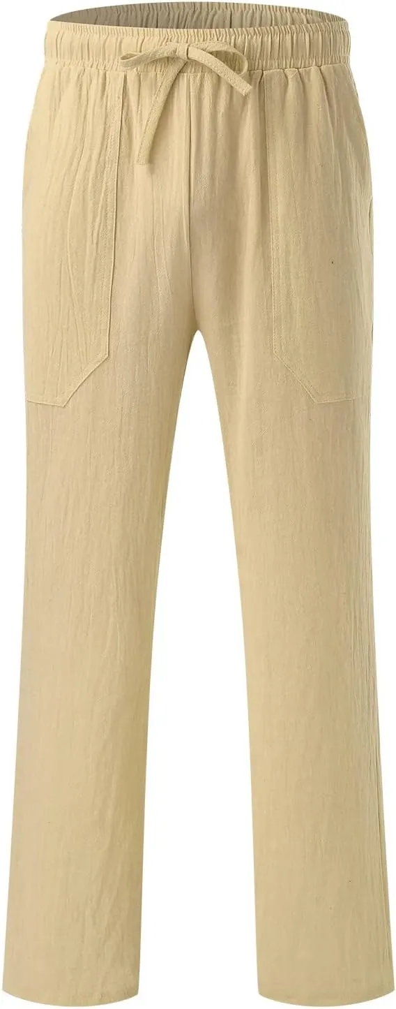 Mens Sweatpants with Pockets Big and Tall Joggers Fashion Men's Sport Color Bandage Casual Loose Sweatpants Drawstring