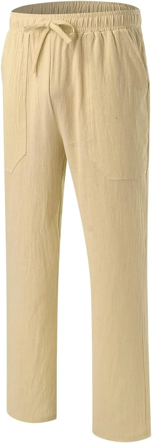 Mens Sweatpants with Pockets Big and Tall Joggers Fashion Men's Sport Color Bandage Casual Loose Sweatpants Drawstring