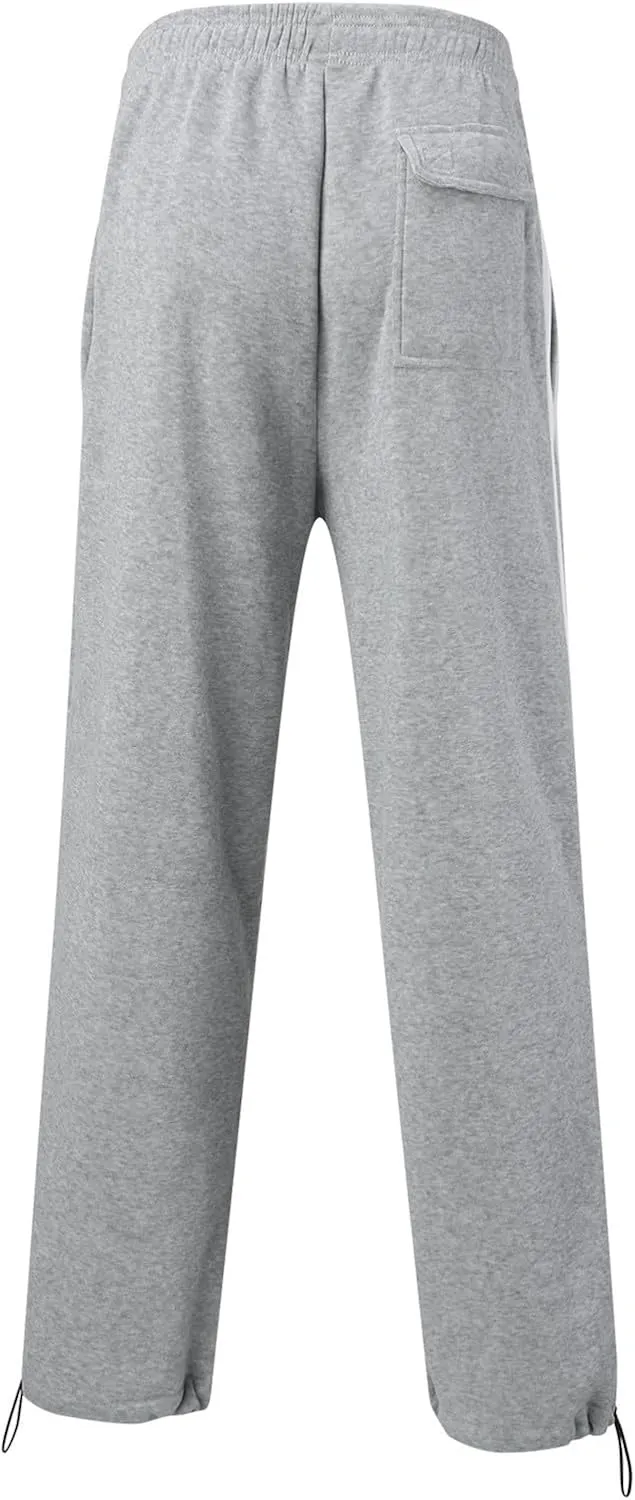Mens Sweatpants with Pockets Big and Tall Waist Drawstring Long Pants Solid Color Pockets Casual Loose Trousers Joggers