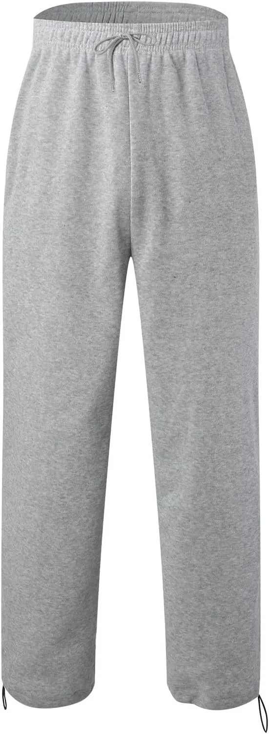 Mens Sweatpants with Pockets Big and Tall Waist Drawstring Long Pants Solid Color Pockets Casual Loose Trousers Joggers