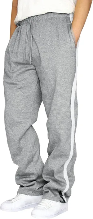 Mens Sweatpants with Pockets Big and Tall Waist Drawstring Long Pants Solid Color Pockets Casual Loose Trousers Joggers