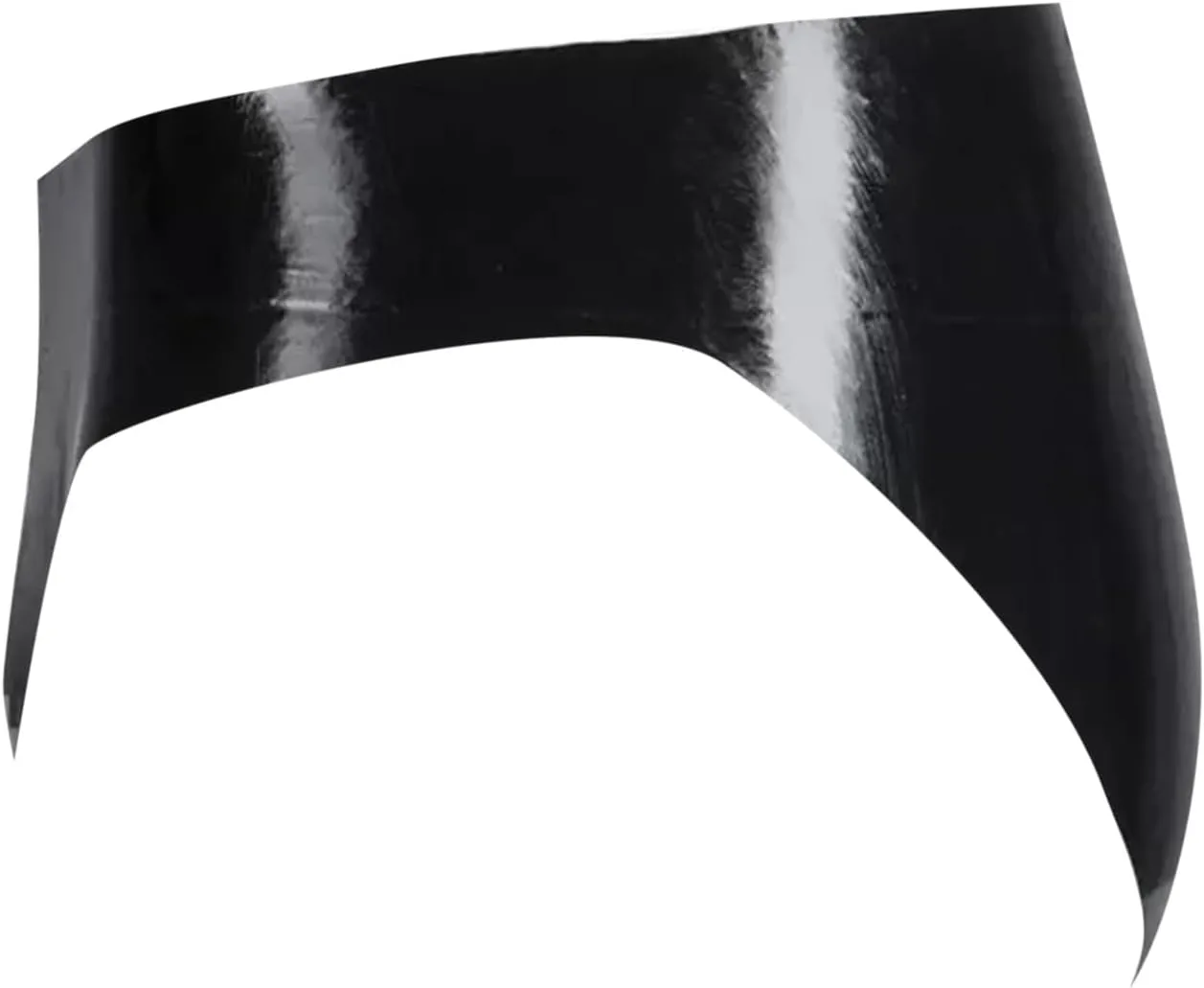 Men's Thong Underwear PU Leather Low Rise Open Hole Underpants Hollow Out Loose-Fit Clubwear Athletic Lingerie