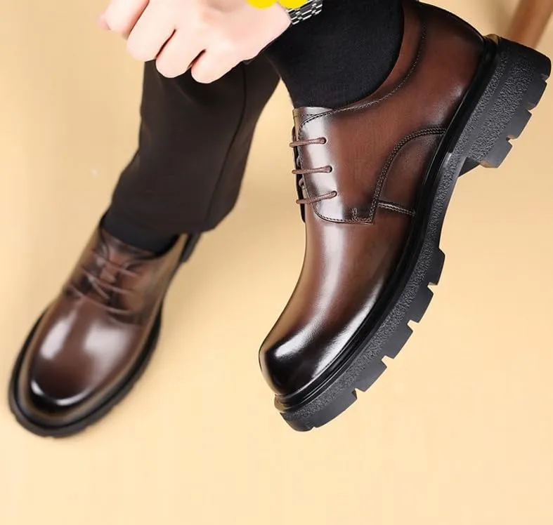 Men's Waterproof Oxford Shoes Non-Slip Rubber Sole Men Formal Derby Shoes Business Tuxedo Shoes