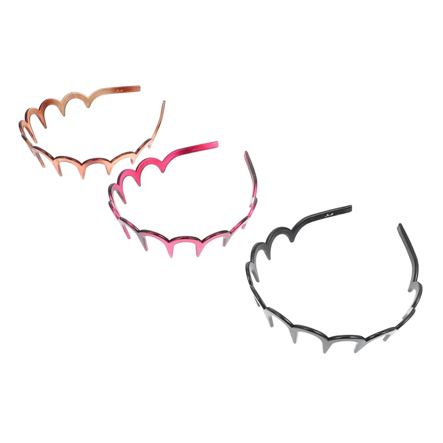 Mikinona 3pcs u Toothed Headband Workout Headband for Curly Hair Hair Clips Hairband Teeth