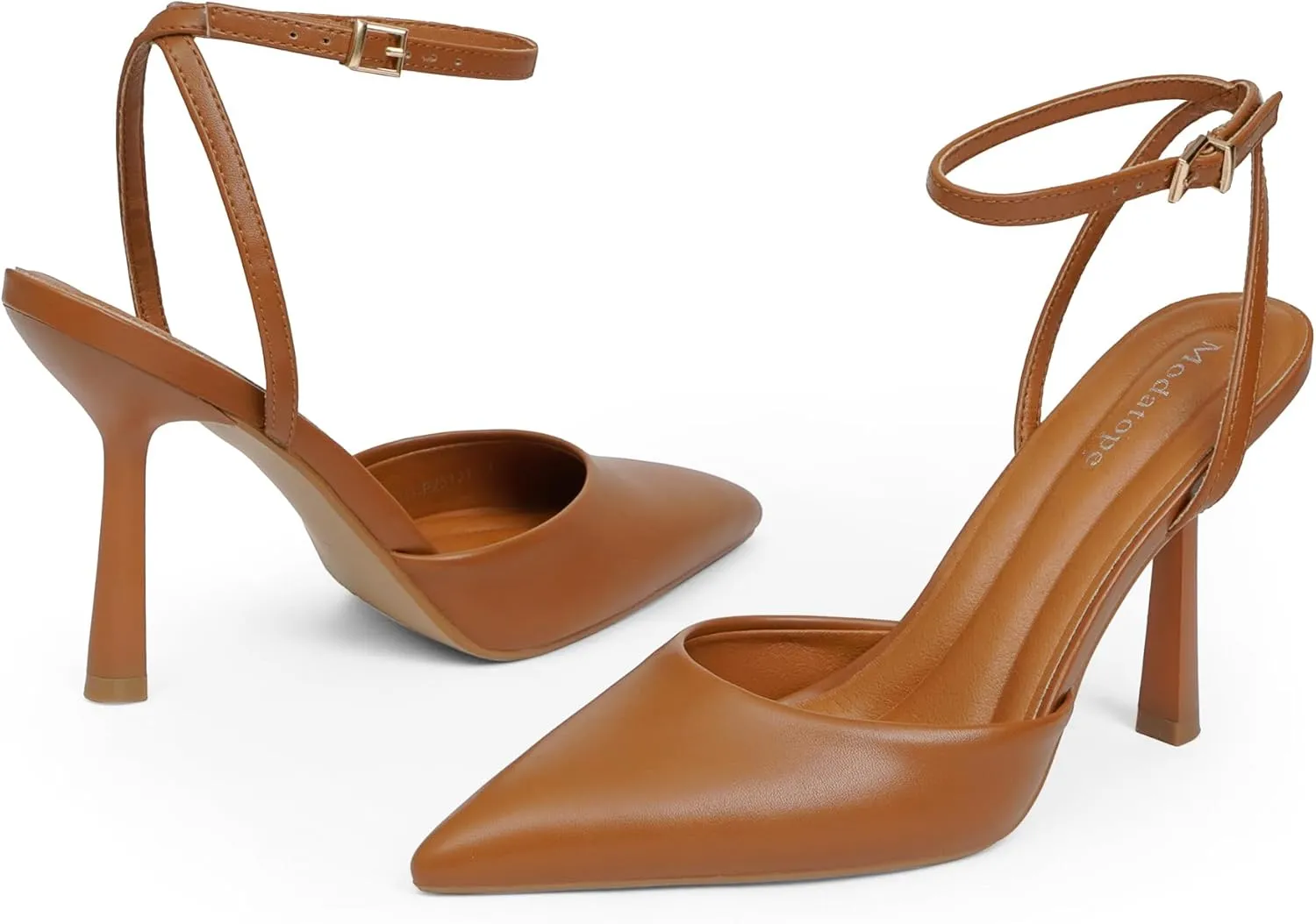 Modatope Closed Toe Ankle Strap Heels Women Pumps Pointed Toe Heeled Sandals for Women Stiletto Wedding Dress Shoes