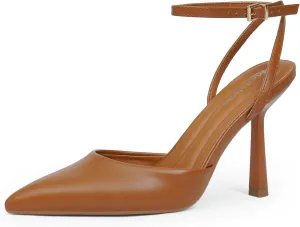 Modatope Closed Toe Ankle Strap Heels Women Pumps Pointed Toe Heeled Sandals for Women Stiletto Wedding Dress Shoes