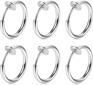 MODRSA Clip-on Spring Faux Nose & Septum Rings - Hoop, Lip, Helix & Cartilage Earrings - Non-Piercing Jewelry