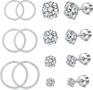 MODRSA Gold Cartilage Earring Silver Cartilage Piercing Jewelry 16g Helix Piercing Jewelry Cartilage Hoop Earring Helix Earrings Silver Cartilage Earring Stud 16 Gauge Cartilage Earrings for Women