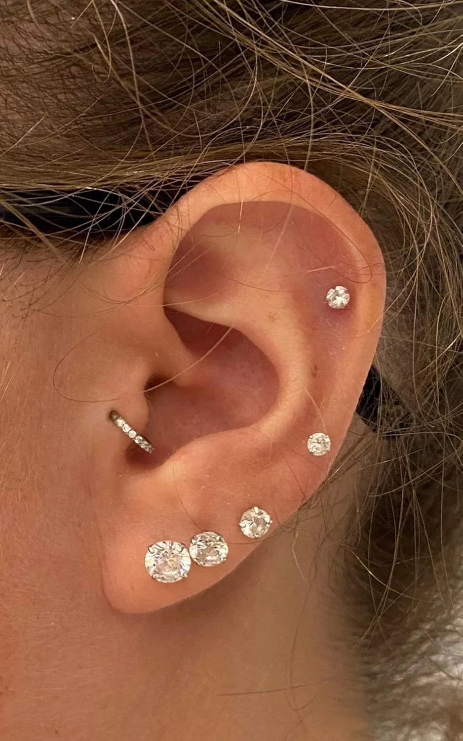 MODRSA Gold Cartilage Earring Silver Cartilage Piercing Jewelry 16g Helix Piercing Jewelry Cartilage Hoop Earring Helix Earrings Silver Cartilage Earring Stud 16 Gauge Cartilage Earrings for Women