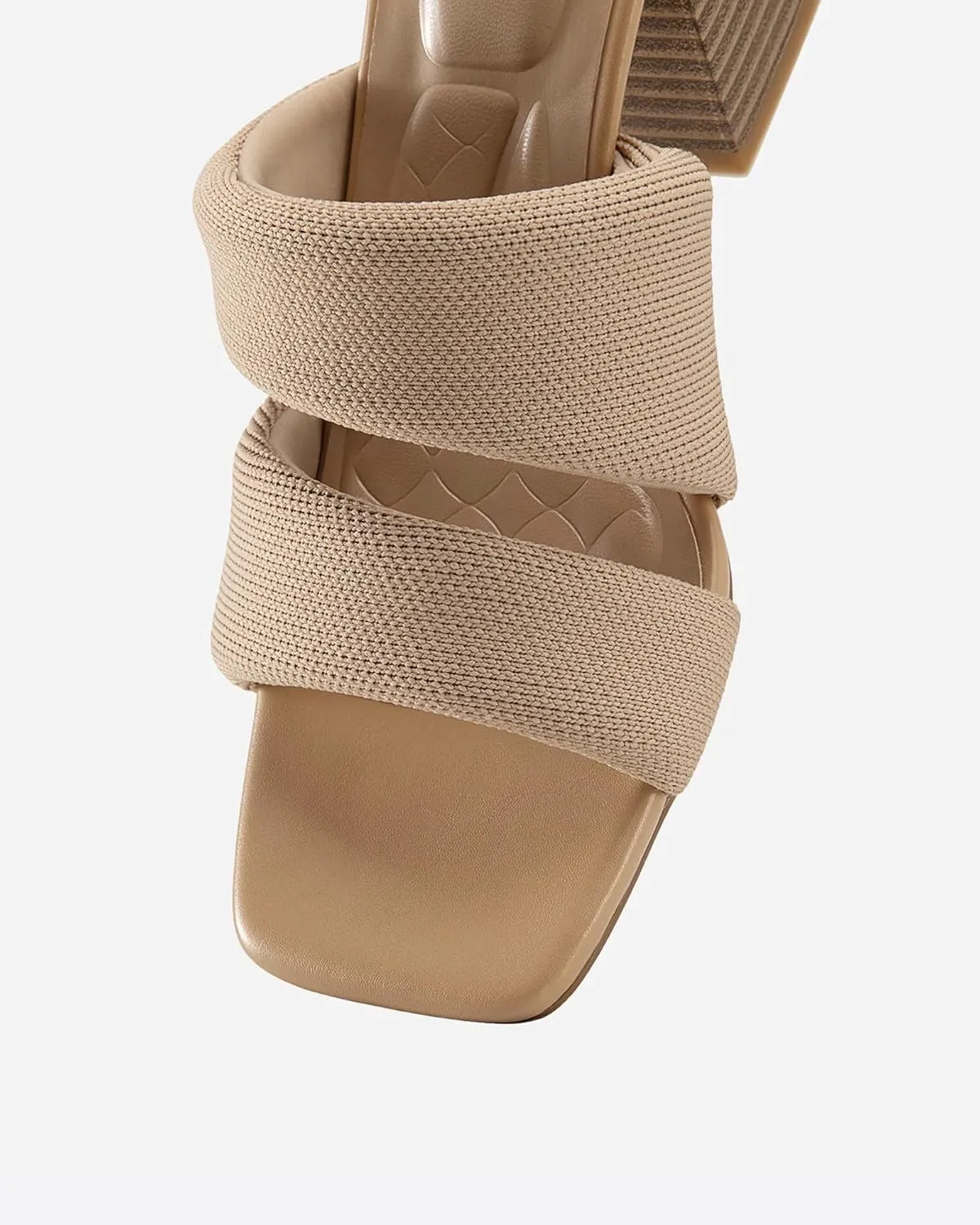 Mousse Fit Women's Block Heel Sandals Square Toe Comfortable Heeled Sandals for Commute & Daily Wear