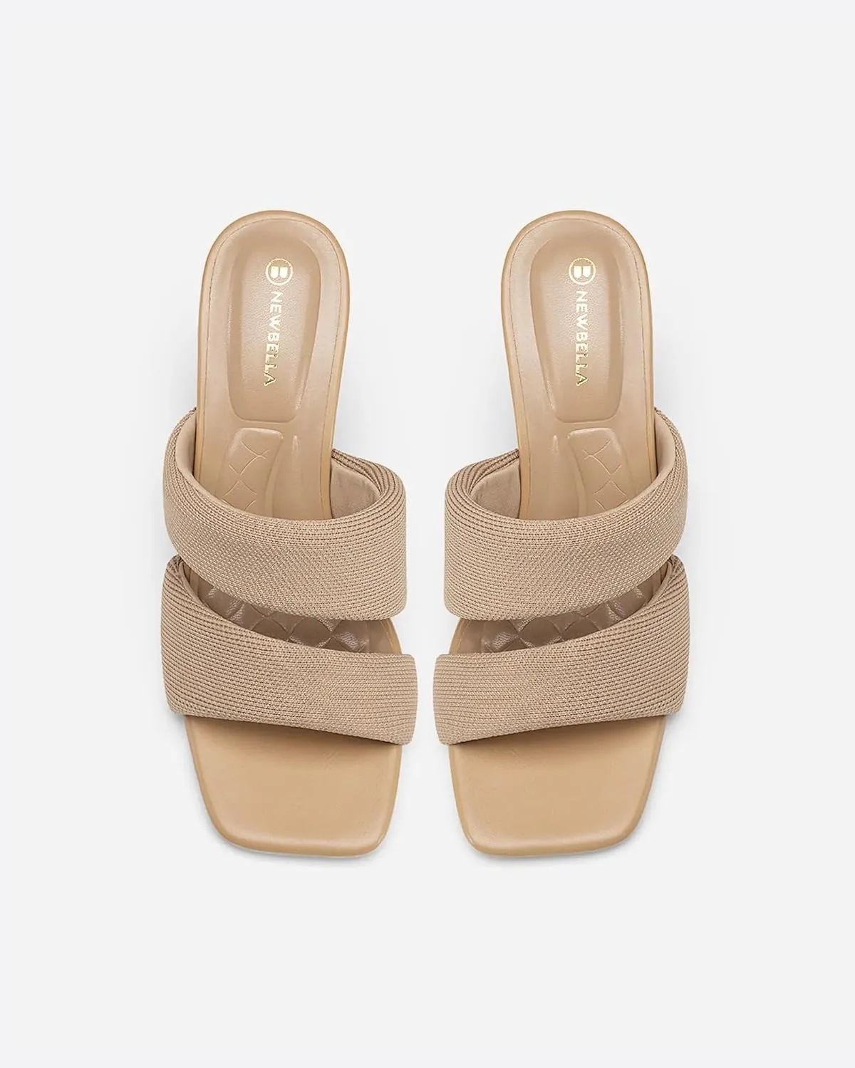 Mousse Fit Women's Block Heel Sandals Square Toe Comfortable Heeled Sandals for Commute & Daily Wear