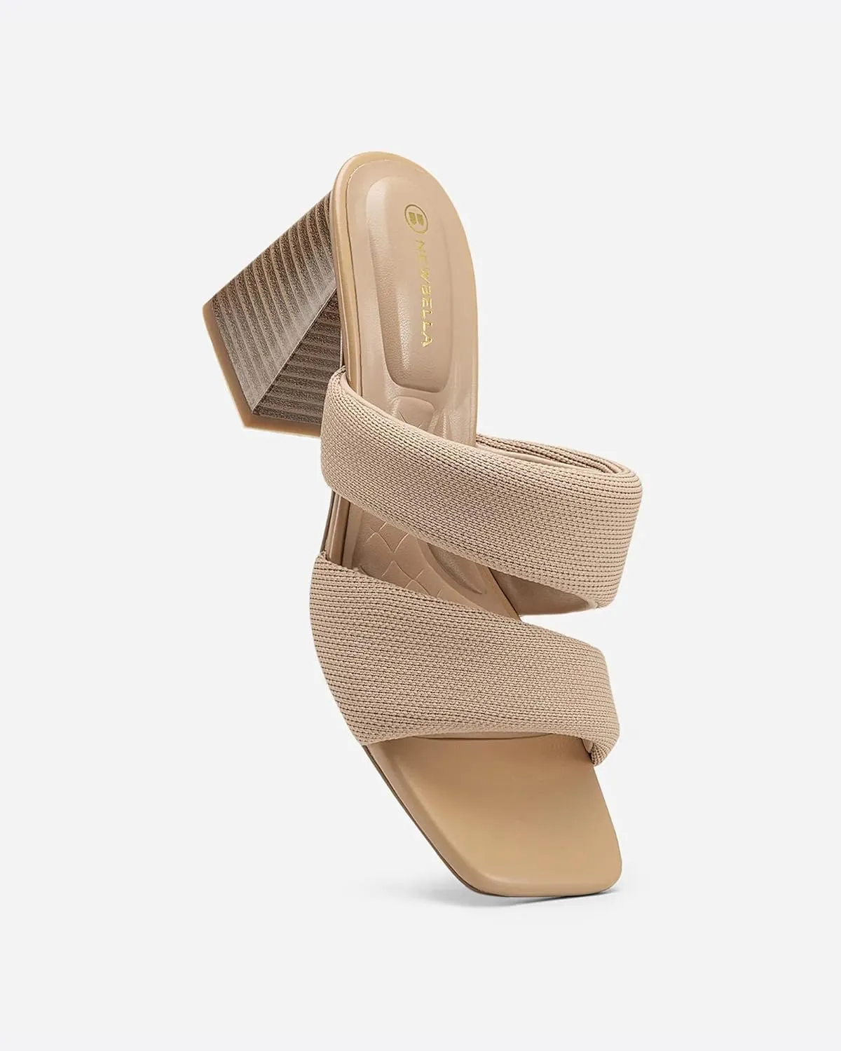 Mousse Fit Women's Block Heel Sandals Square Toe Comfortable Heeled Sandals for Commute & Daily Wear