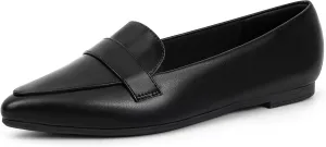 MUSSHOE Flats for Women Comfortable Pointed Toe Slip on Dressy Loafers for Women