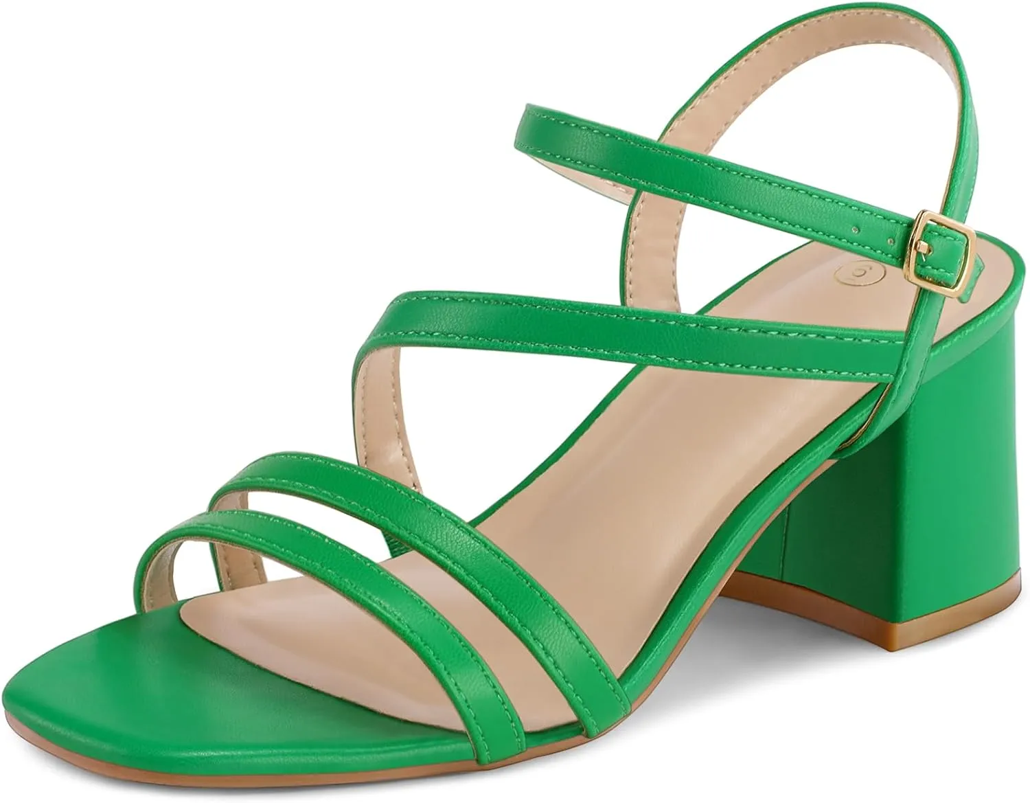 mysoft Women's Strappy Low Chunky Block Heel Sandals Open Toe Dress Shoes