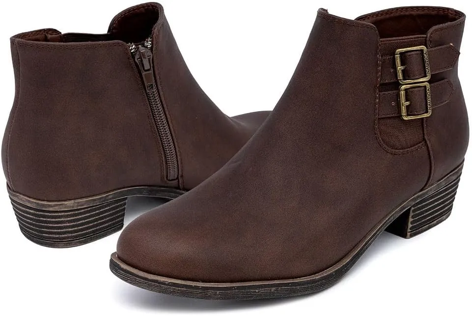 Nautica Women's Ankle Boot with Side Zipper - Stylish Dress Boot for Women | Featuring a Low Heel, Chic Design, and Versatile Sizing | The Perfect Ankle Bootie for Dressy and Casual Occasions - Alara