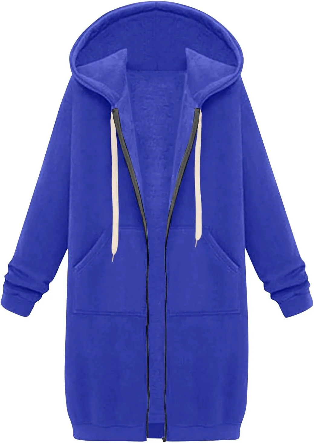 NBXNZWF Women's Zip Up Hoodies 2025 Fall Casual Oversized Fleece Long Tunic Long Sleeve Sweatshirts Jackets With Pockets