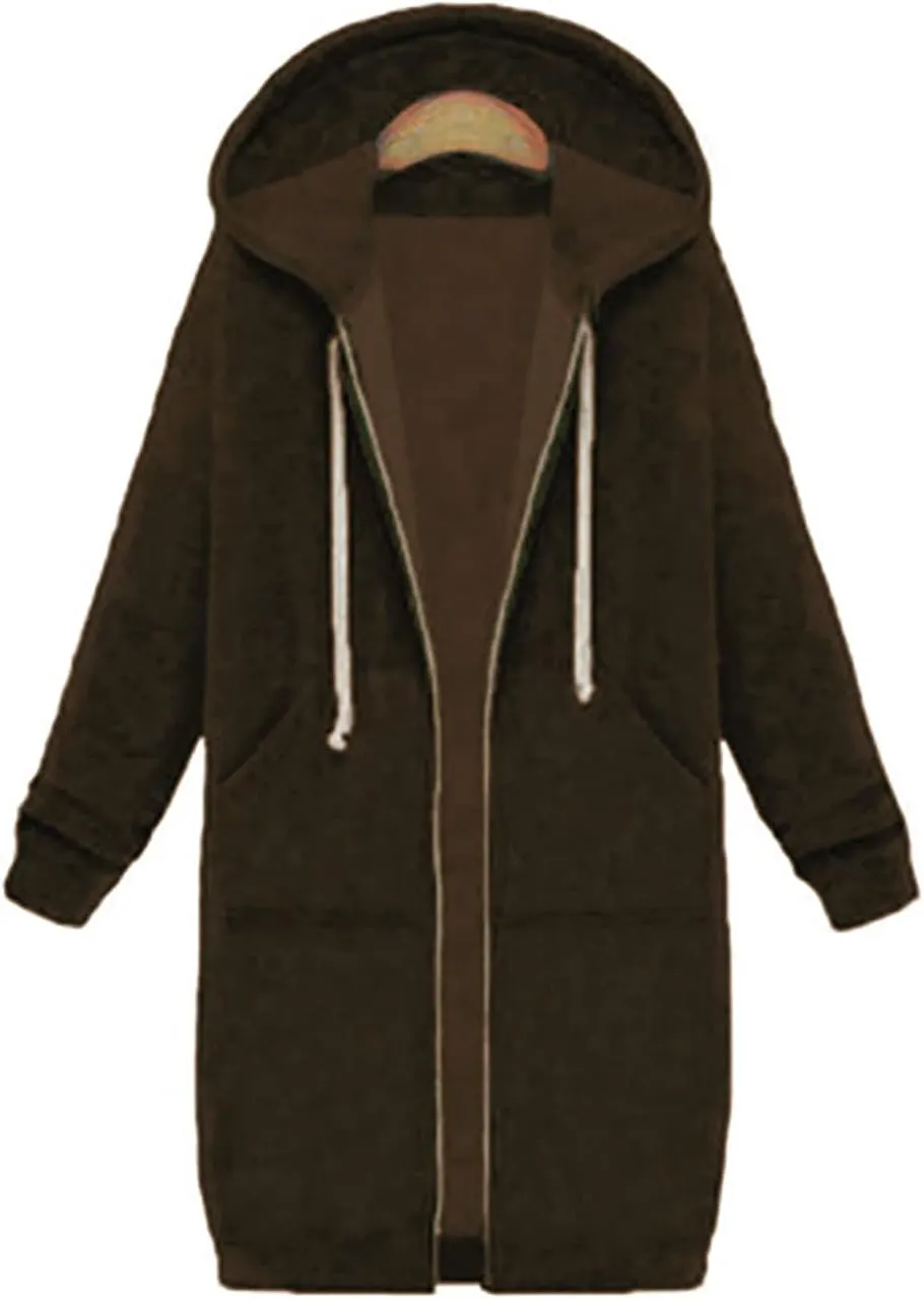 NBXNZWF Womens Zip Up Hoodies Fall Oversize Fleece Jacket Long Sleeve Hooded Lightweight Tunic Sweatshirt With Pockets