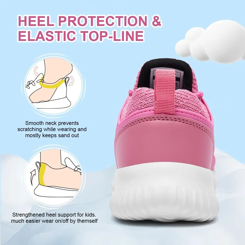 nerteo Girls Shoes Slip on Boys Kids Sneakers Lightweight Tennis Running Walking Gym Fashion Shoes for Little Kid/Big Kid