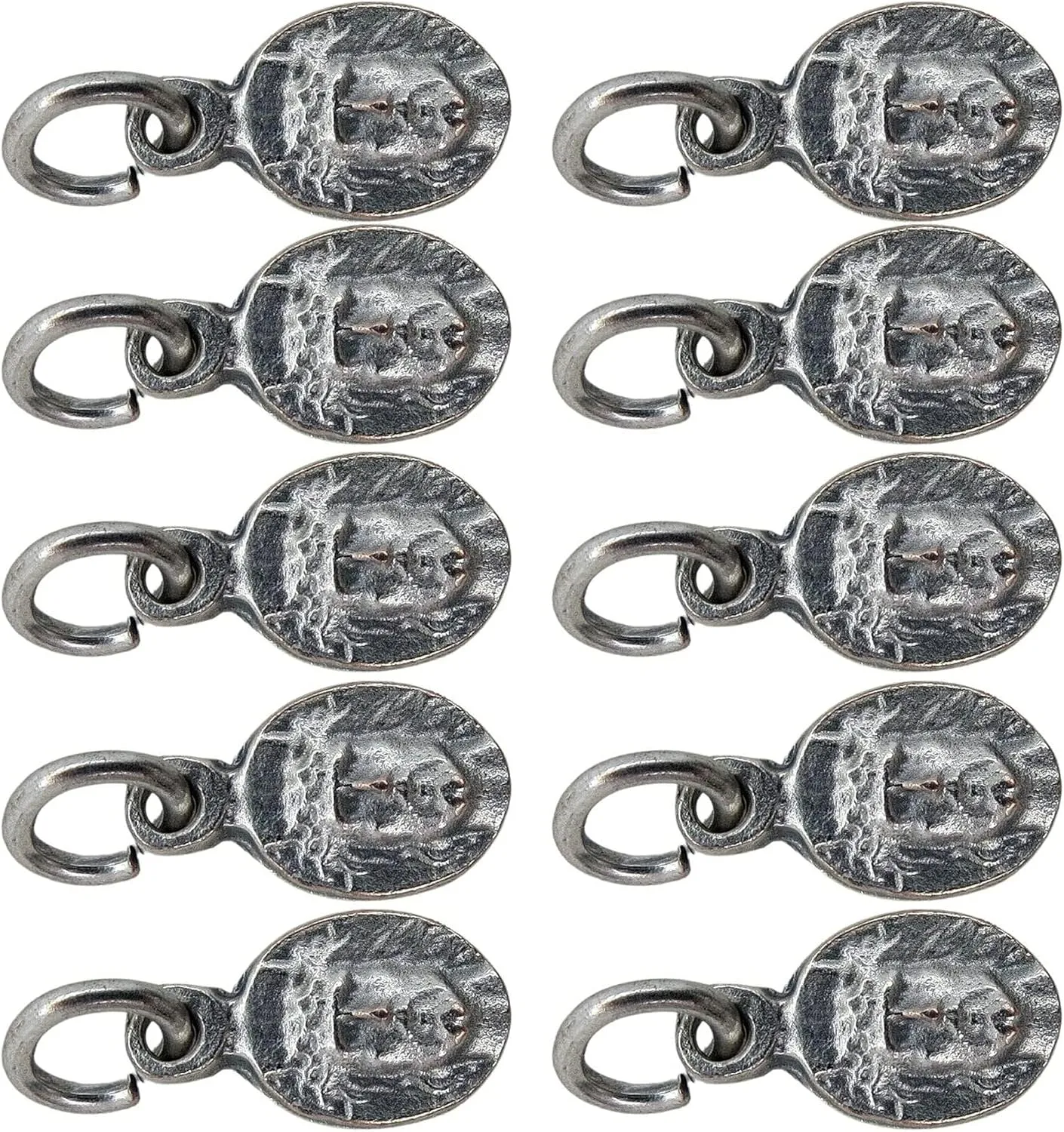 New Catholic Medals for Women, Bulk Crown of Thorns Silver Tone Charms, 10 Pack to Elevate Your Style with Religious Jewelry TEH1493WIXX