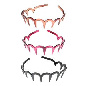 NOLITOY U-shaped Headband Hair Accessory Resin Toothed Headband 3pcs Hair Barrettes for Daily Use