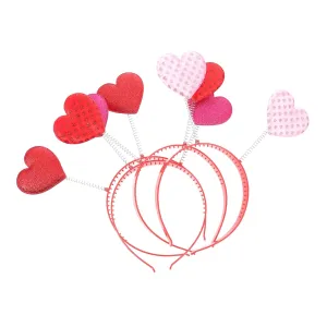 NOLITOY Valentine's Day Hair Band Set Love-shaped Glitter Hair Clips Accessory