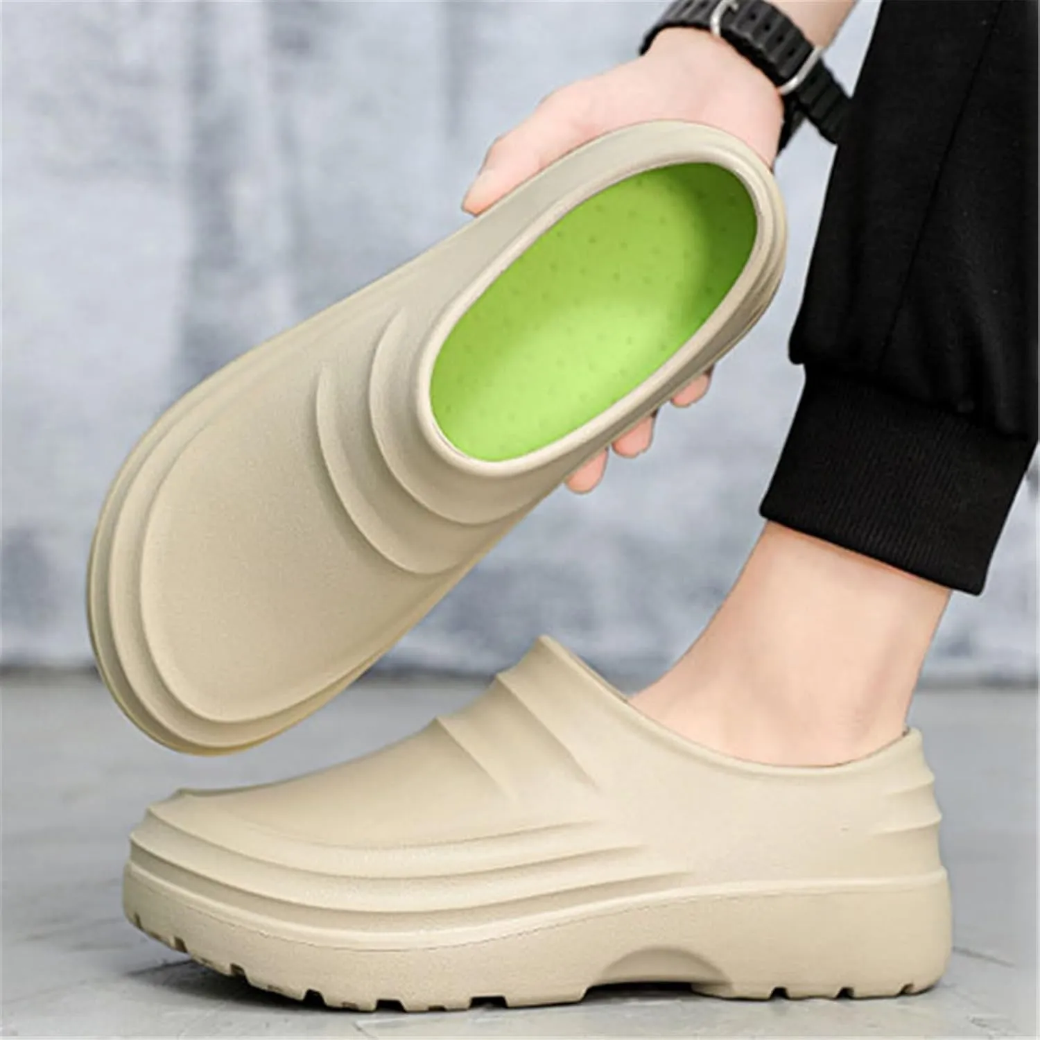 Non Slip Chef Clogs Shoes, Mens Slip Resistant Lightweight Waterproof Oil Resistant Wide Chef Shoes, Outdoor Service Walking Work Booties, for Garden, Indoor, Chef, Kitchen, Nurse, Outdoor