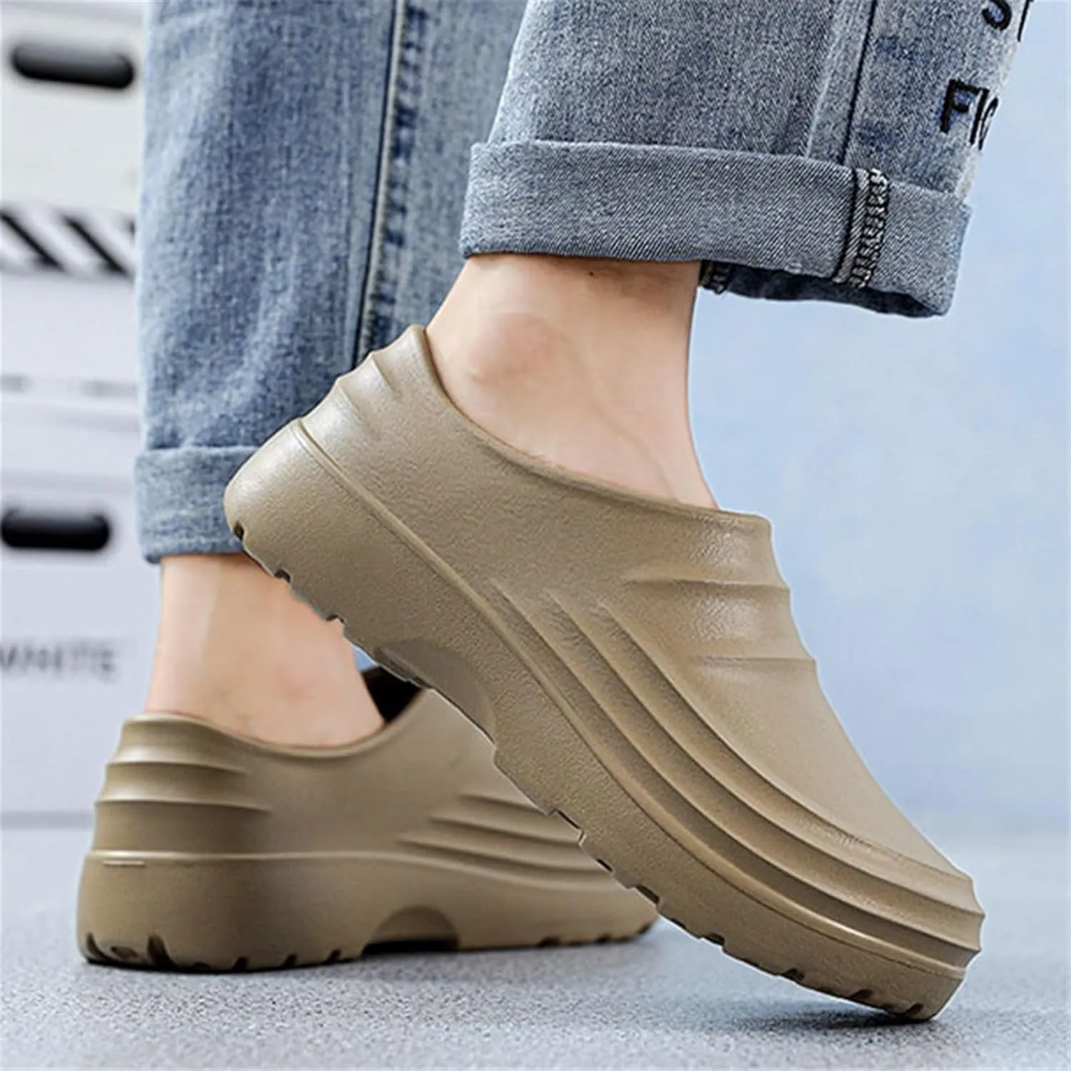 Non Slip Chef Clogs Shoes, Mens Slip Resistant Lightweight Waterproof Oil Resistant Wide Chef Shoes, Outdoor Service Walking Work Booties, for Garden, Indoor, Chef, Kitchen, Nurse, Outdoor