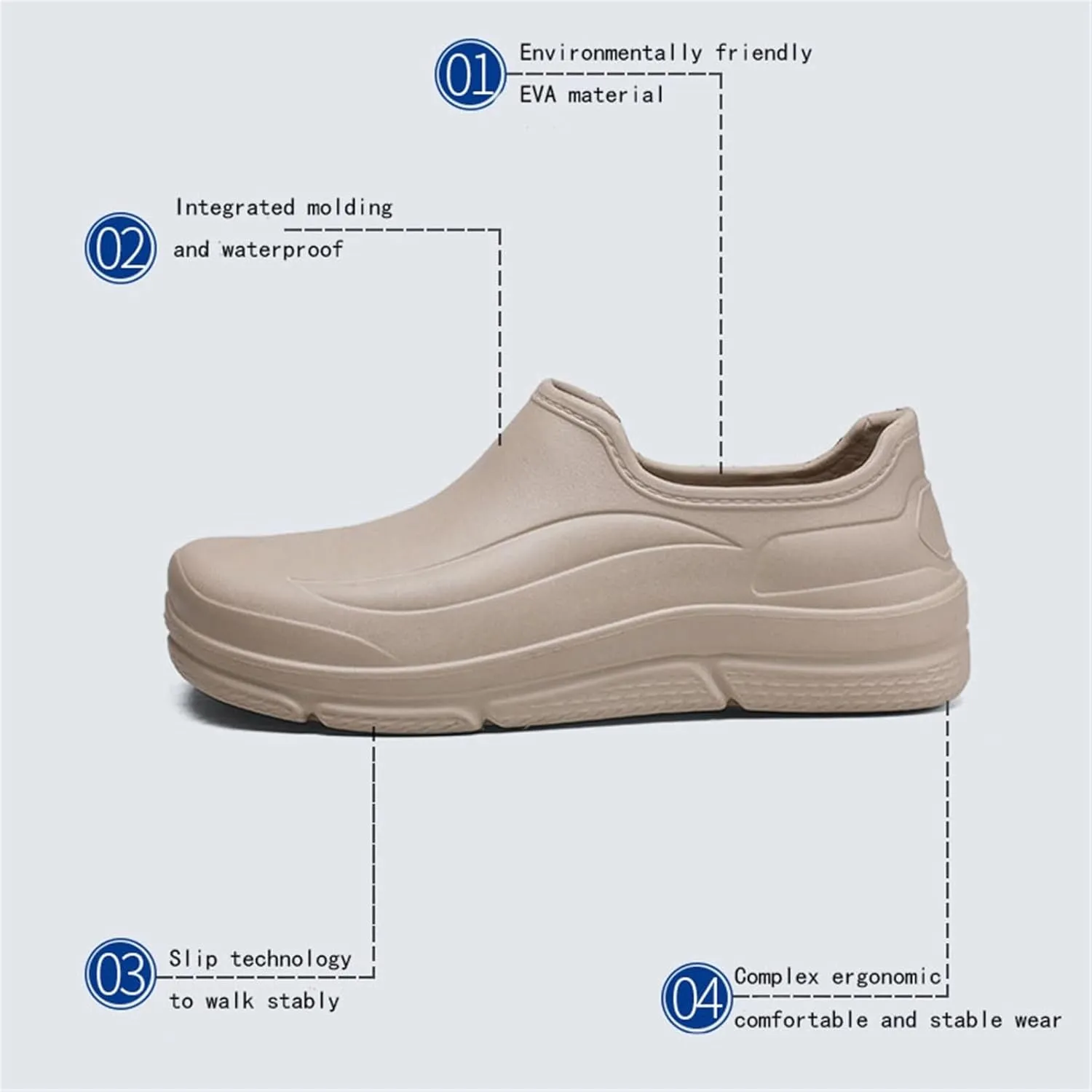 Non Slip EVA Waterproof Oil Resistant Kitchen Chef Work Shoes for Mens, Lightweight Arch Support Garden Hospital Restaurant Work Clog, for Kitchen, Restaurant, Garden, Hospita, Nurse