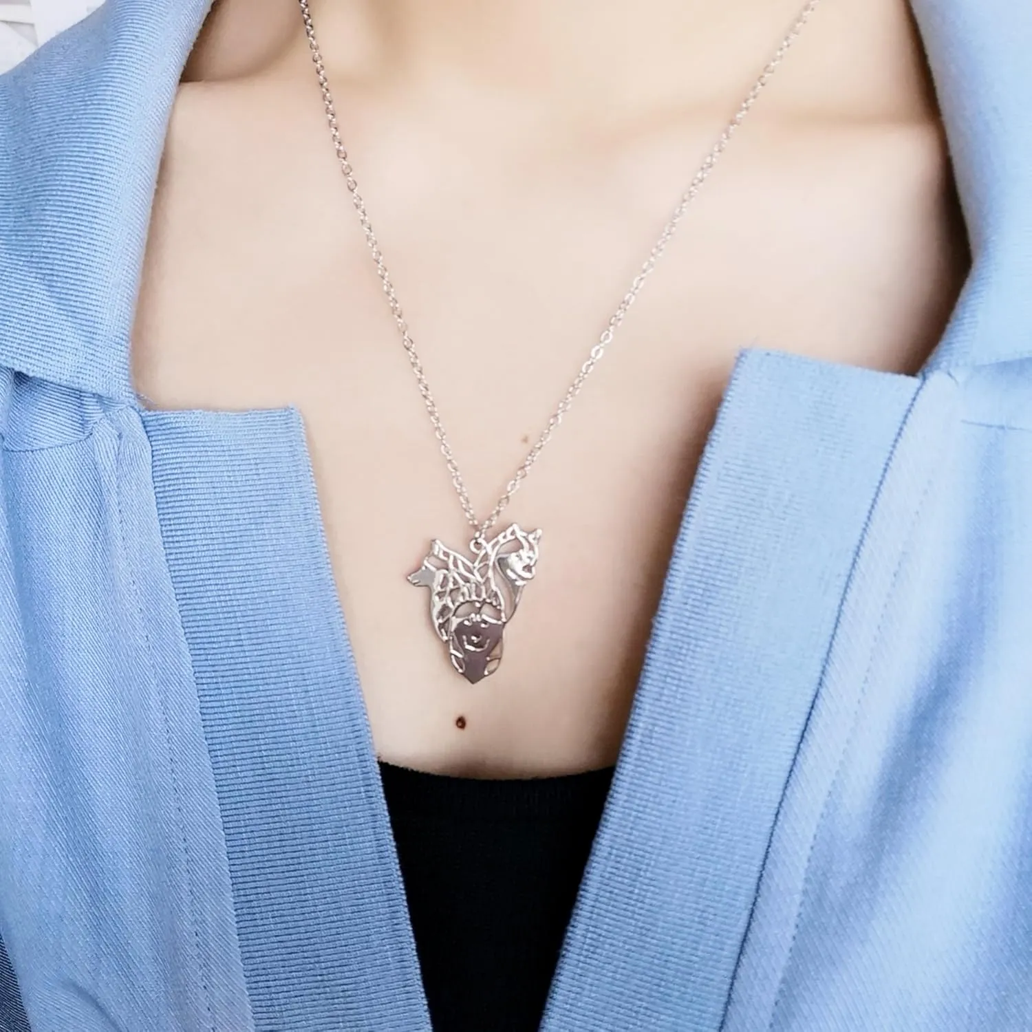NOUMANDA Siberian Husky Family Necklace Puppy Dog Lover Pendant Memorial Necklaces Pendants