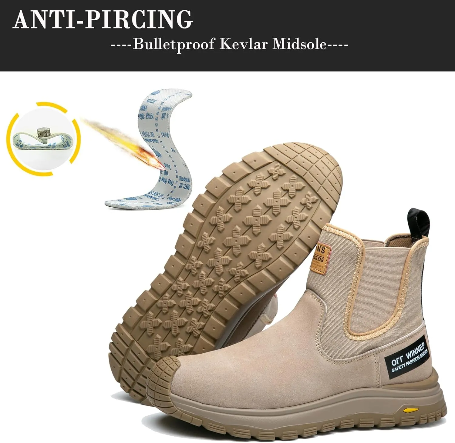 Nutropa Welding Work Boots for Men Composite Toe Safety Boots Non Slip Steel Toe Work Shoes Lightweight Construction Welder Boots