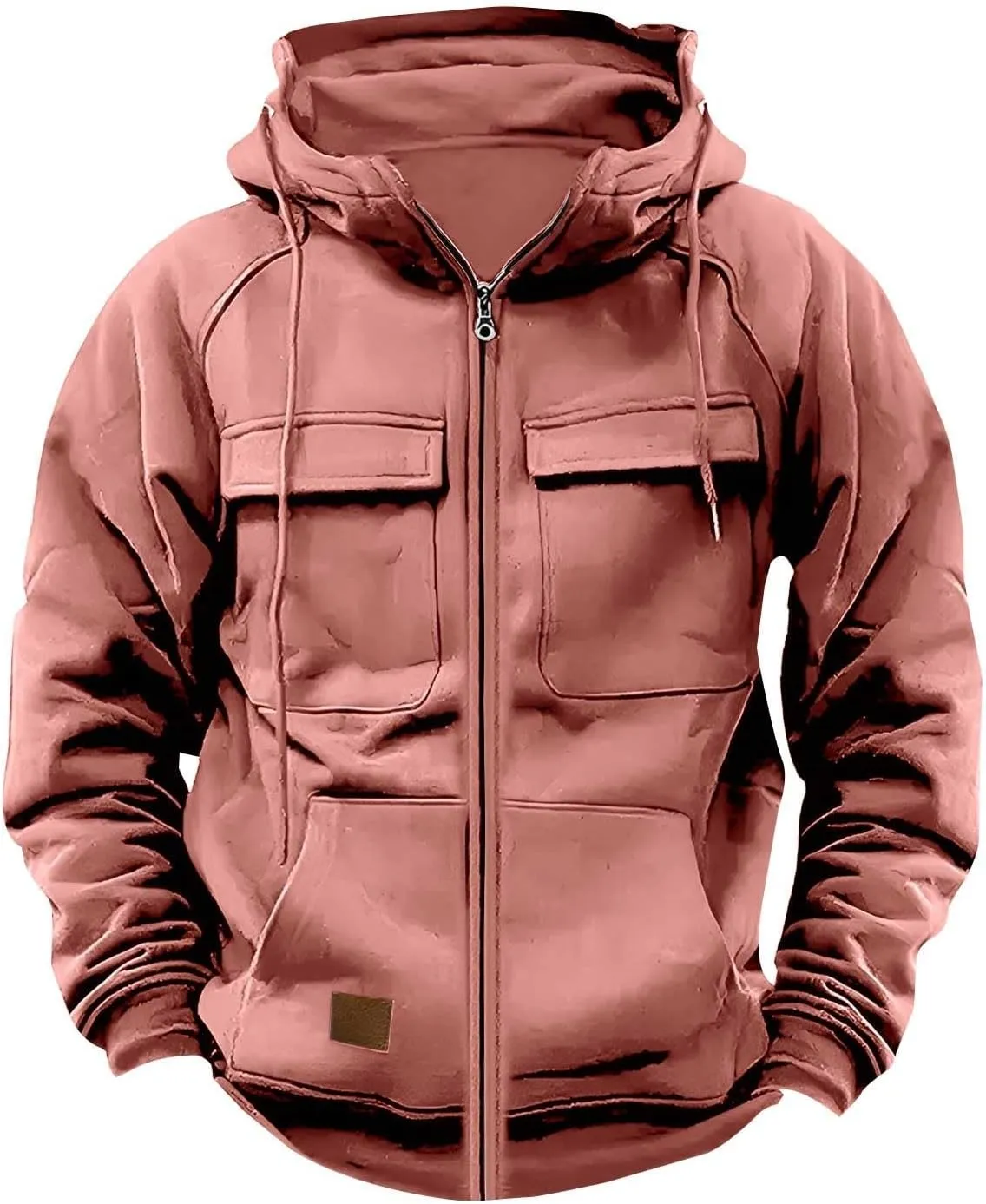 Ogiraw Tactical Hoodies for Men 2024 Quater-Zip Pullover Vintage Sweatshirt Casual Long Sleeve Cargo Hoodies with Pocket