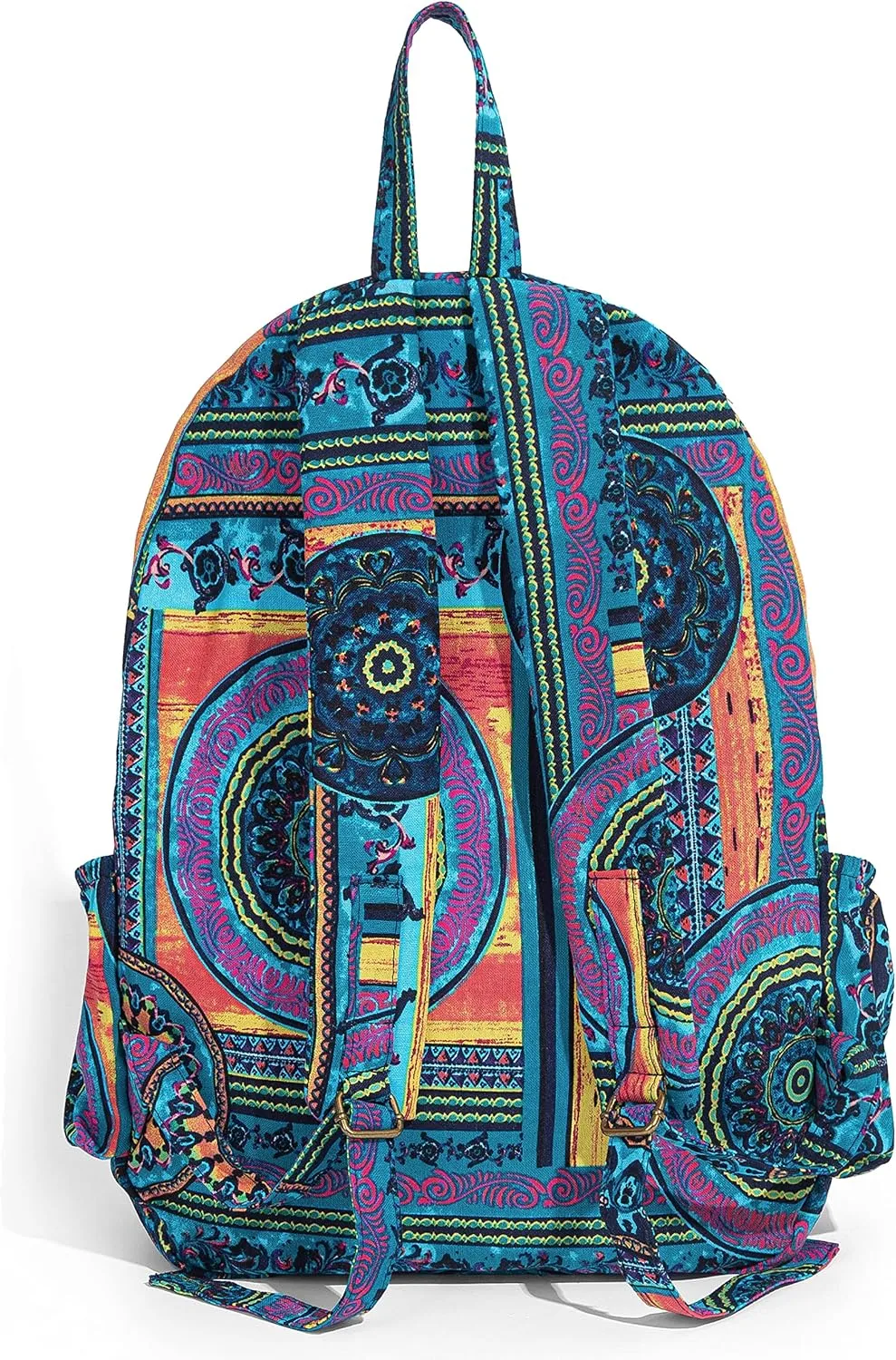 OPQRSTU Women Hippie Hand Bag Large Capacity Bohemian Bag Portable Tourist Fashion Backpacks (Green-Purple)