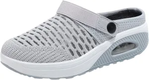 Orthopedic Clogs for Women Summer Air Cushion Platform Mesh Mules Sneaker Orthotic Walking Sneakers Breathable Comfortable Slip On Sandals