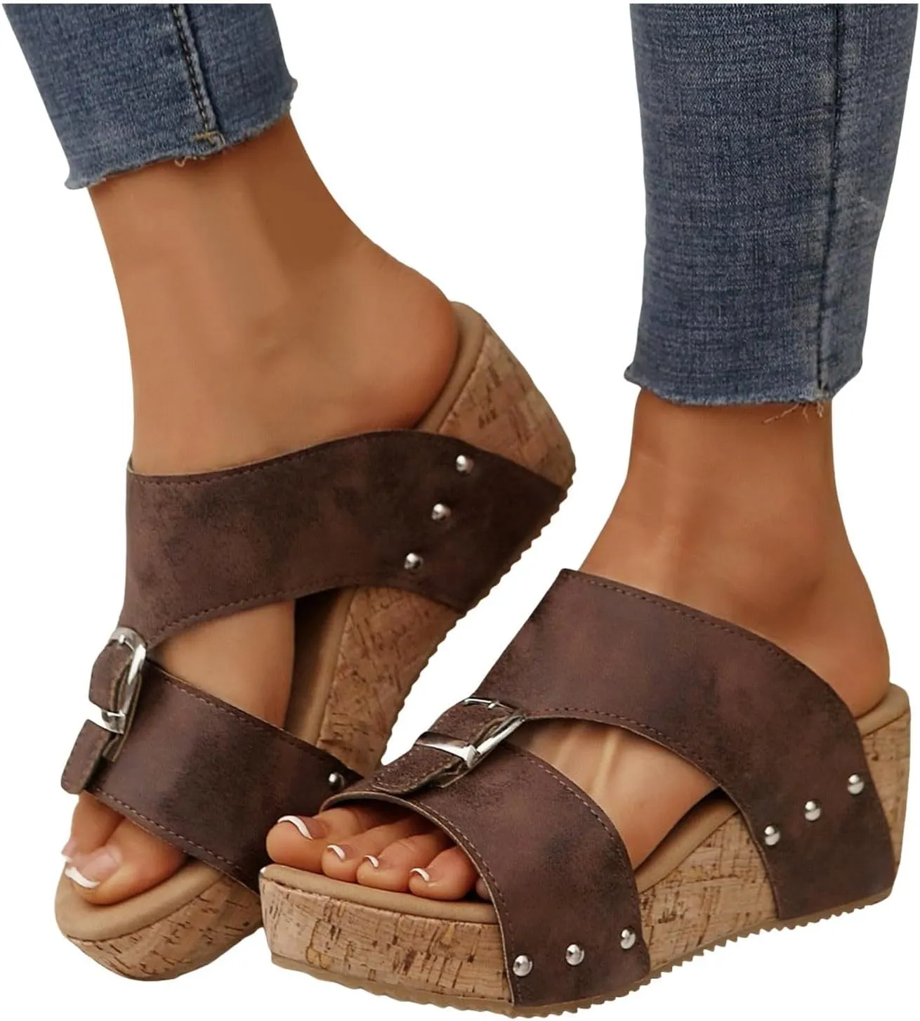 Orthopedic Platform Wedge Sandals for Women Summer Dressy 2025 Open Toe Wedge Sandals Women Casual Dressy Dressy Sandals Wide Width Walking Dress Shoes for Party Casual Beach Vacation