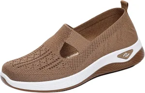Orthopedic Shoes for Women Breathable Soft Walking Shoe Shoes Arch Support Slip On Sneakers Comfort Work Sneakers Woven Mesh Up Casual Running Going Out Flat Sneaker