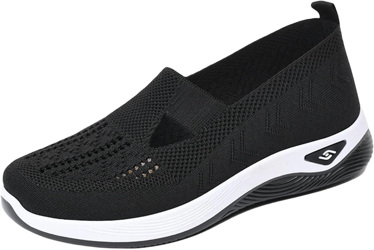 Orthopedic Shoes for Women Breathable Soft Walking Shoe Shoes Arch Support Slip On Sneakers Comfort Work Sneakers Woven Mesh Up Casual Running Going Out Flat Sneaker