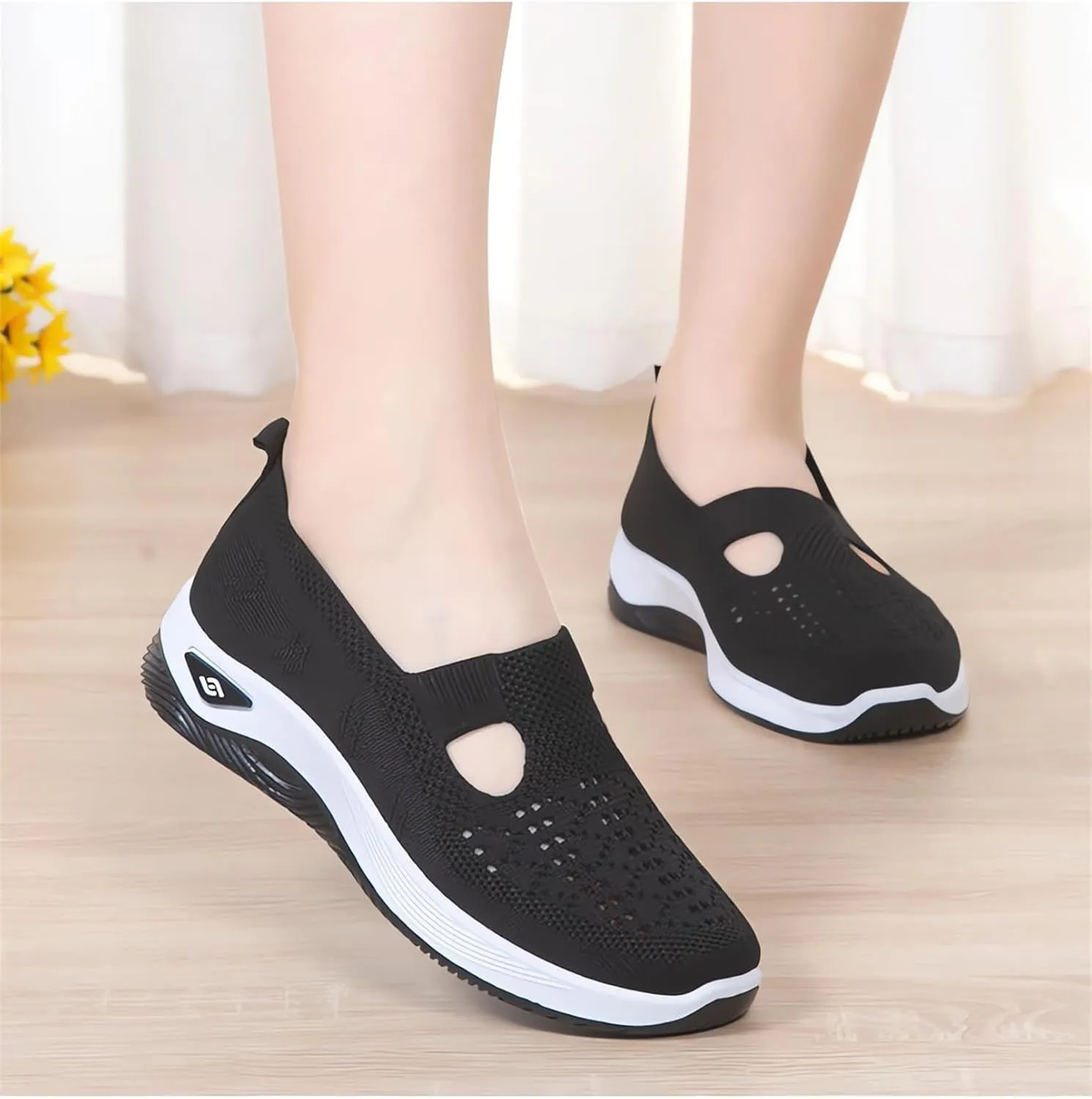 Orthopedic Shoes for Women Breathable Soft Walking Shoe Shoes Arch Support Slip On Sneakers Comfort Work Sneakers Woven Mesh Up Casual Running Going Out Flat Sneaker