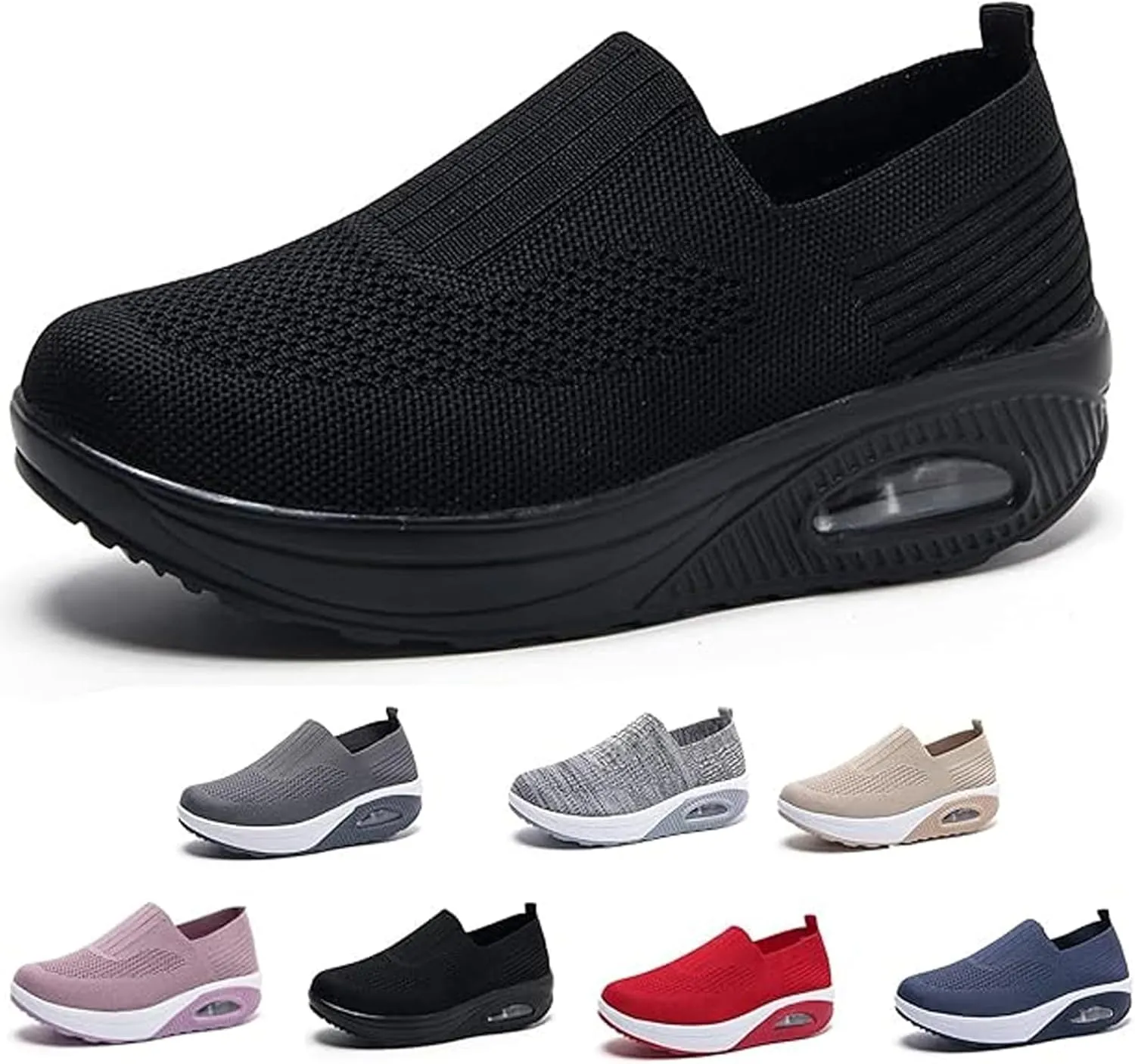 Orthopedic Sneakers for Women Walking Shoes Slip on Trainers Women's Comfortable Casual Breathable Shoe with Arch Support Sneaker