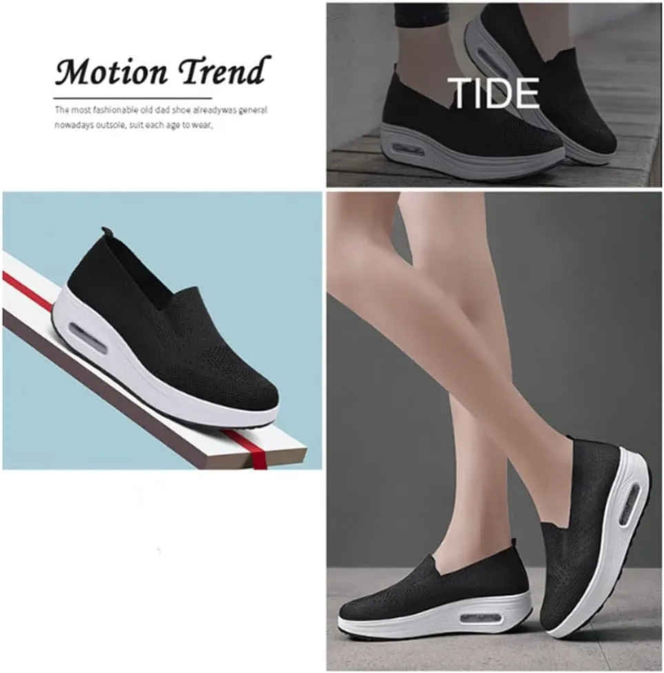 Orthopedic Sneakers For Women, Womens Orthopedic Sneakers, Mesh Up Stretch Platform Sneakers, Orthopedic Sneakers