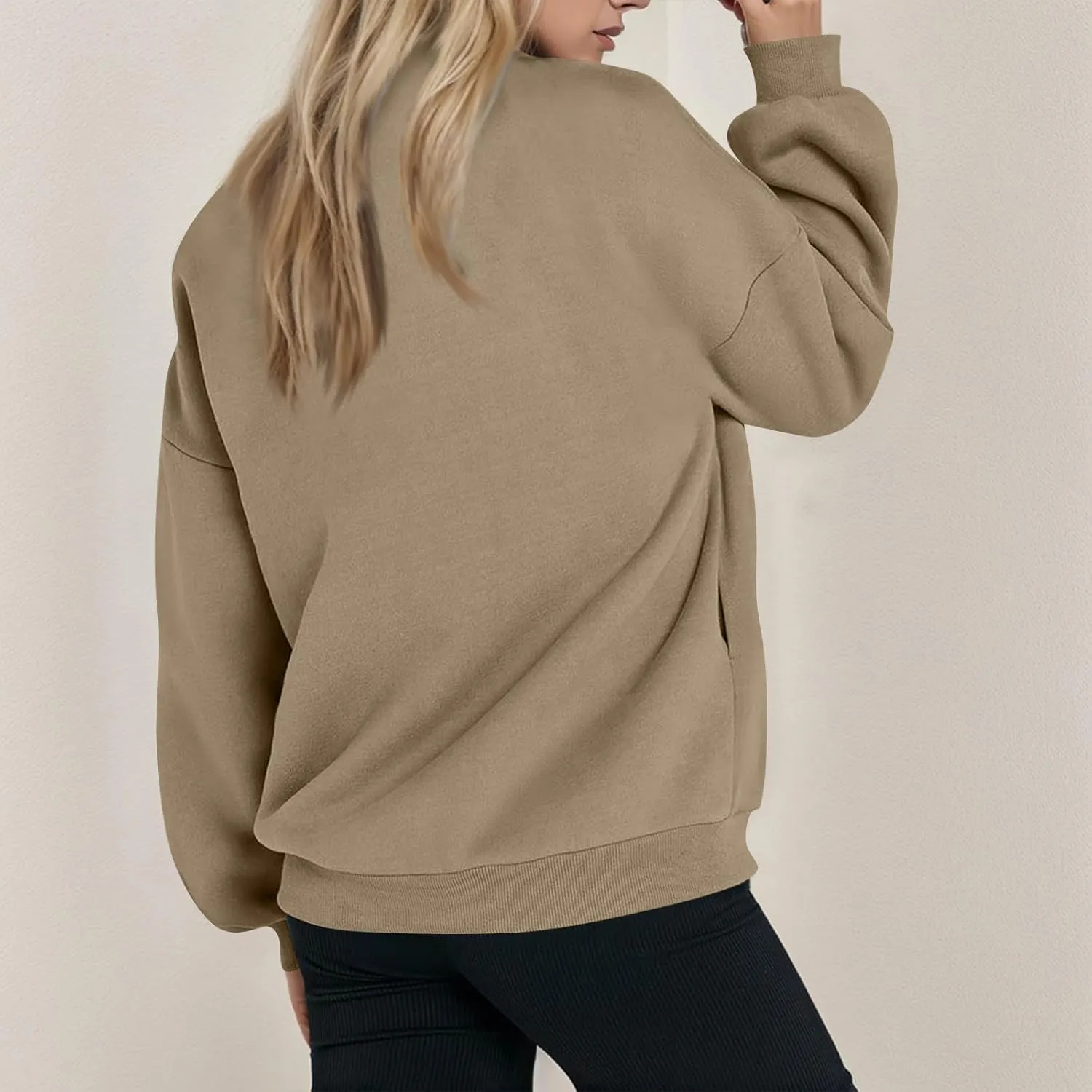Oversized Zip Up Sweatshirt Women Fleece Bomber Zip Up Jacket Casual Teen Girls Athletic Sweat Jackets with Pockets